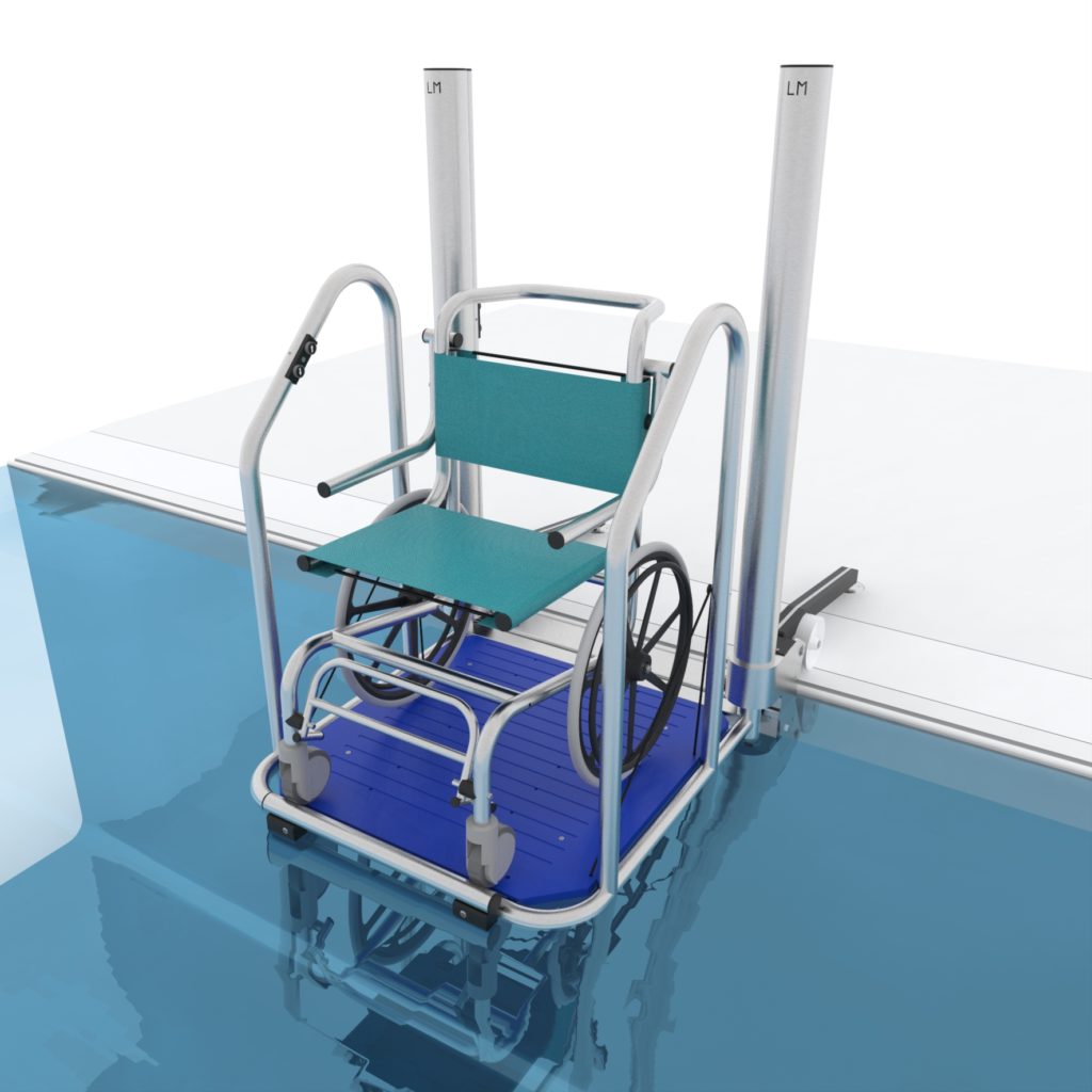 Ascenseur de piscine LM10-E1 avec fauteuil SWIM CHAIR - face