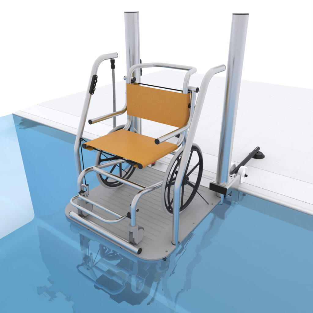 Ascenseur de piscine LM-EVO avec fauteuil SWIM CHAIR - face